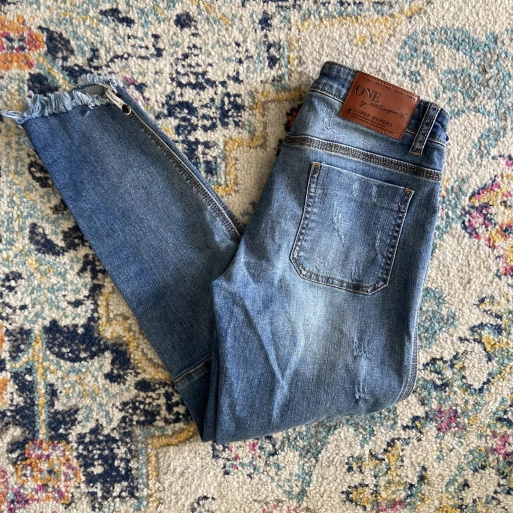 One Teaspoon Super Dupers Slim Leg Cropped Jean Super Low Waist Size 27